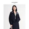 Jiu Zi Anna Kou Women's Casual Zip-Up Stand Collar Short Jacket