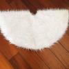 Nordic Simple White Long Pile Christmas Tree Skirt and Decor Set