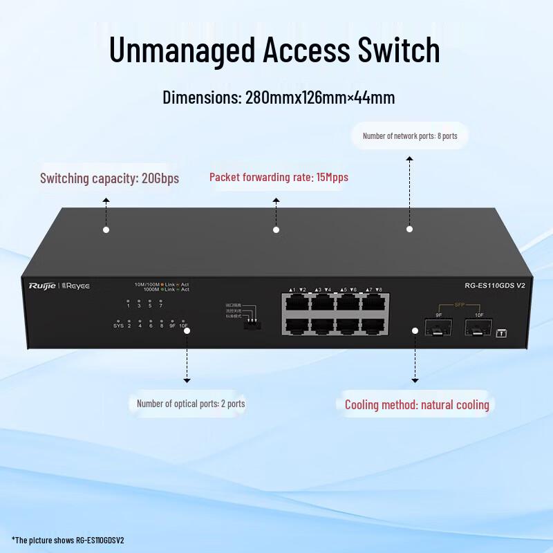 Ruijie RG-ES110GDS V2 8-Port Gigabit Unmanaged Switch