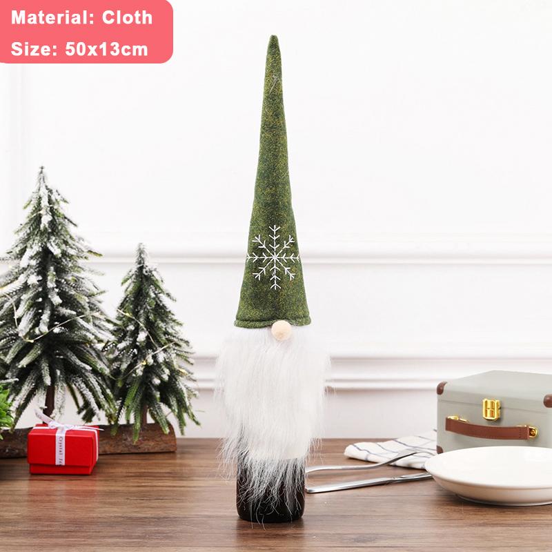 2/1Pcs Creative Christmas Wine Bottle Set Golden Velvet Dress Santa Claus Wine Bottle Cover Xmas New Year Dinner Table Decors
