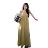 French Yellow Suspender Dress Loose Lazy Year Summer New Halter Sexy Light Yellow Dress