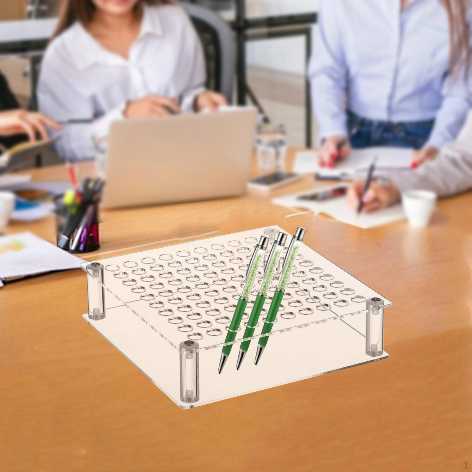 

Acrylic Pen Holder Paint Brush Large Capacity Transparent 100 Slots Organizer for Colored