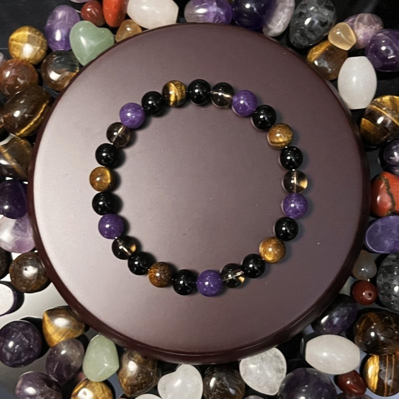 Natural Stone Bracelet Tiger Eye Amethyst Obsidian Fashion Jewelry For Men Women