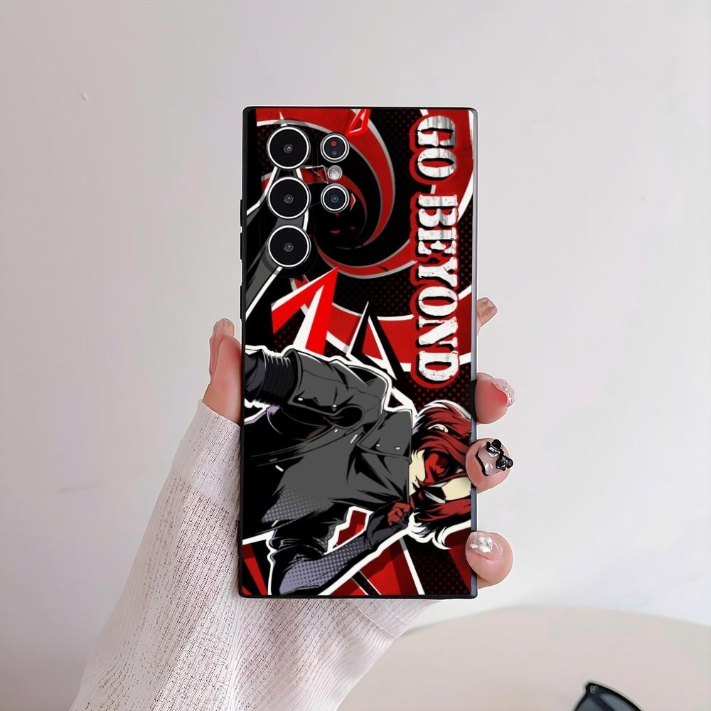 P-Persona 5 Anime Phone Case For Samsung Galaxy S25 S24 S22 S23 Ultra S21 S20 Plus 5G Frosted Non-Slip Full Cover Soft Case