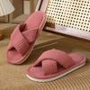 Slippers Cross-opening Ladies Spring and Autumn Indoor Flat Bottom Waffle Sweat Absorbing Comfortable Opening Slippers Foam Bottom