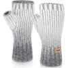 MCTi Winter Gloves Women, Warm Knitted Fingerless Mittens