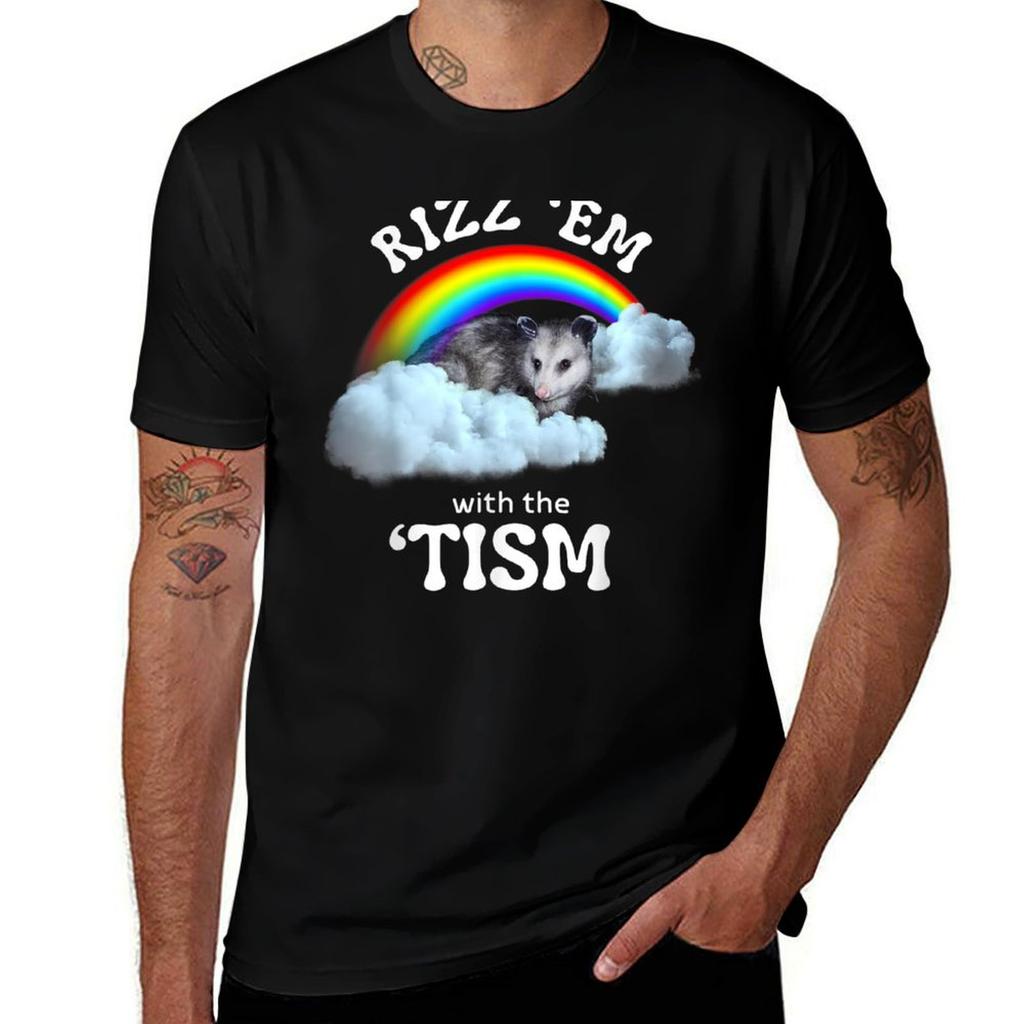 Autism Funny Rizz Em With The Tism Meme Autistic Opossum Tshirt Basic Comfort Fit Tshirt For Unisex