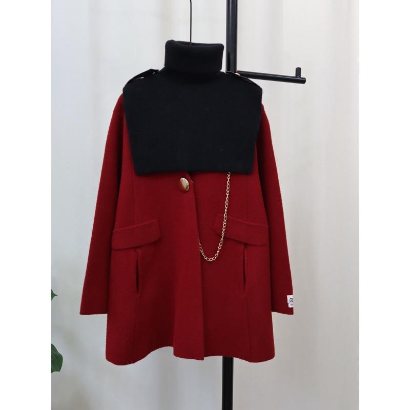 2025 autumn and winter new removable shawl knitted double-sided woolen coat cardigan two-piece set femininity sweater jacket