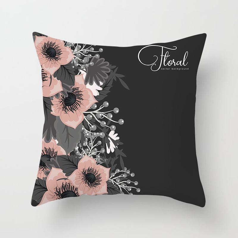 Black and White Ethnic Style Elephant Print Car Cushion Cover Sofa Pillow Cover Homewares