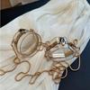 with Chain Strap Transparent Shoulder Bag Gold Lock Buckle Small Clutch Purse  Evening