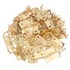 50Pcs/Box Hinges + 200 Screws Iron Gold Silver Black Bronze 4 Holes Durable Furniture Hardware Mini Hinge Decor