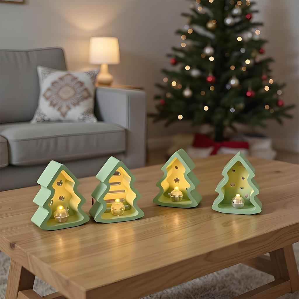 Christmas Tree Casting Mold Tree Candle Making Wax Plaster Mold Non Stick Handmade Crafts Supplies Plaster For Resin Wax Party