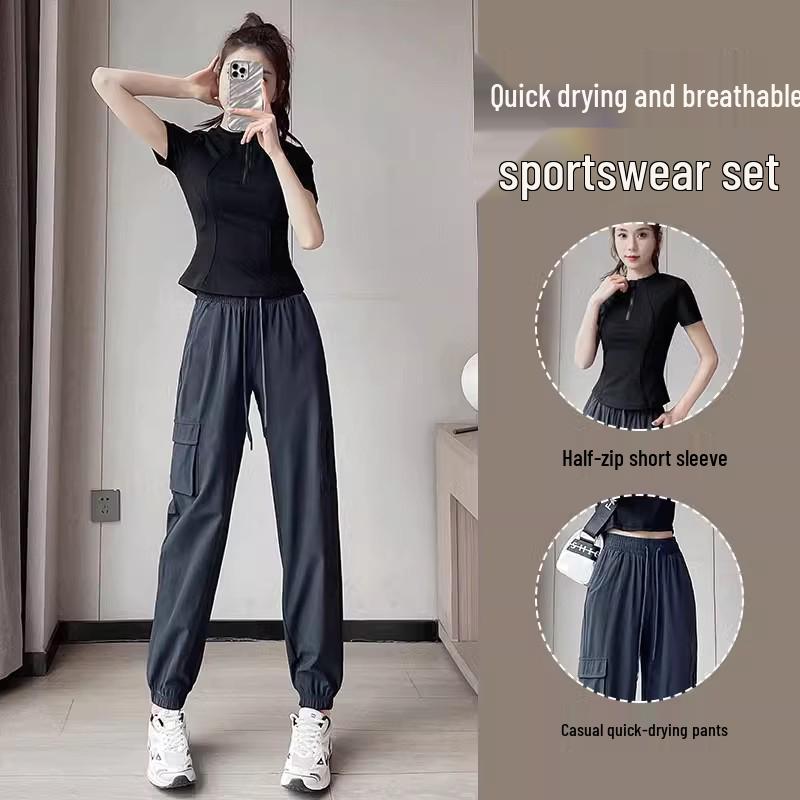 2025 Women's Summer Quick-Dry Fitness Set: Morning Run & Yoga Outfit
