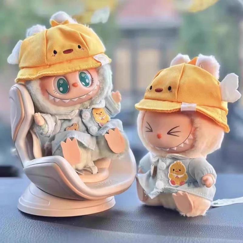 For Labubu Car Doll Safety Seat 15-17cm Cartoon Chair Model Car Seat Outlet Decor for Doll Car Interior Styling Birthday Gifts
