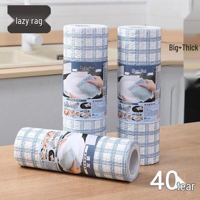 Plaid Dual-Use Thickened Kitchen Rags - Washable, Disposable, Wet & Dry, Oil & Stain Removing Cleaning Cloths