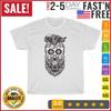 Hipster Calavera Sugar Skull Black And White Beard Hair T Shirt Men Women New