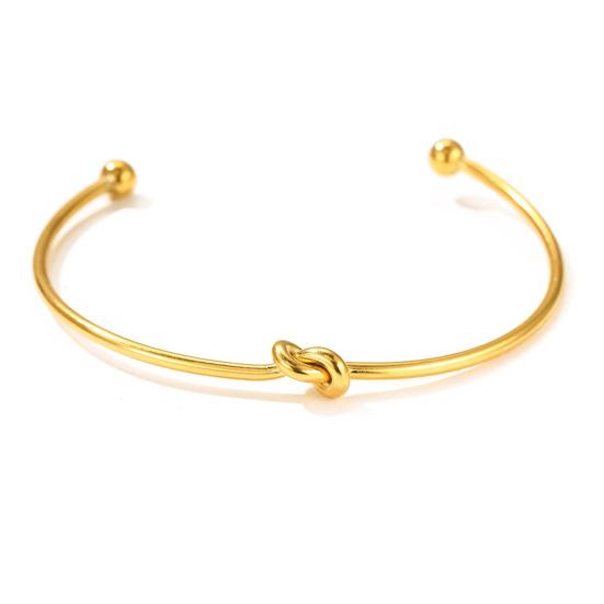 Knot Open Cuff Bracelet Forever Love Knot Infinity Bangle Adjustable Bracelet Friendship Gift for Women Best Friend Girlfriend