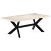 Exclusive House - White Dining Table 200x100x75cm Solid Mango Wood