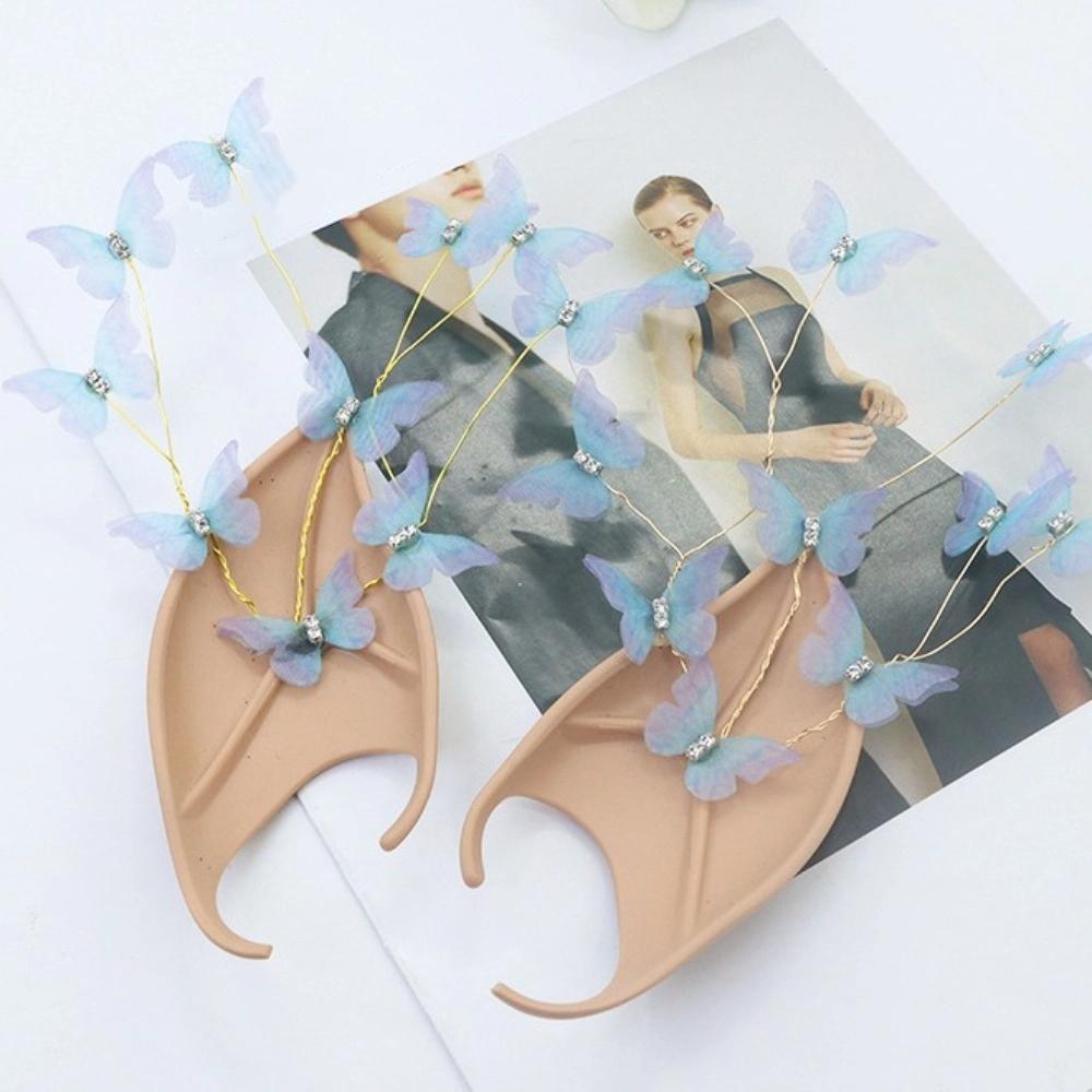 Pearl Zinc Zinc Alloy Halloween False Ears Forest Butterfly Latex Ear Cuff Jewelry  Dress Up