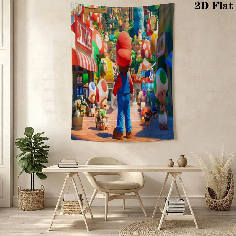 Super Mario Bros Movie Tapestry Tapestry Fashion Print Wallmounted Christmas Gift Home Decor Work Of Art