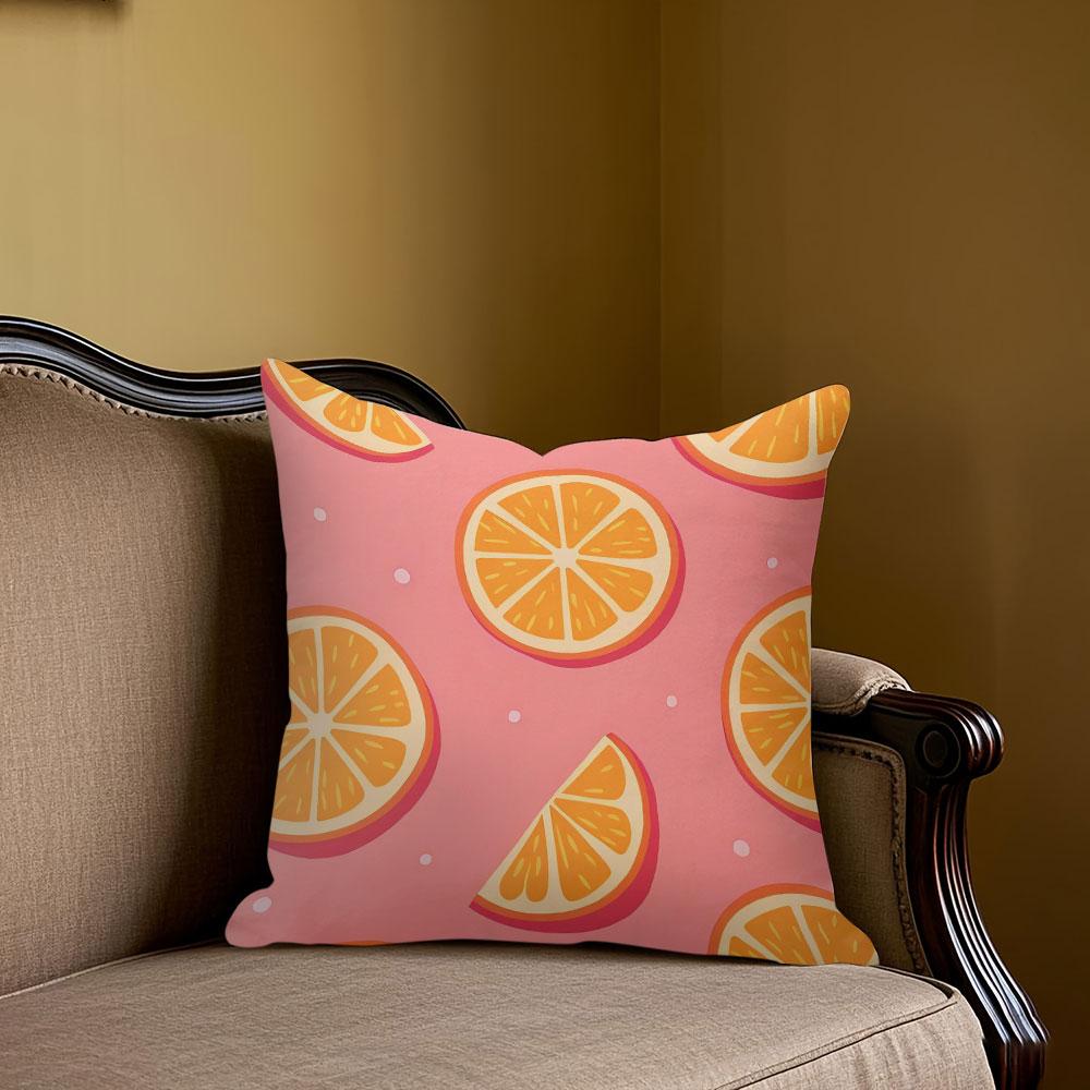Peach Orange square Jacquard Pillow Cover for Sofa Office Waist Cushion Cover Home Decorative Pillowcase 40x40cm