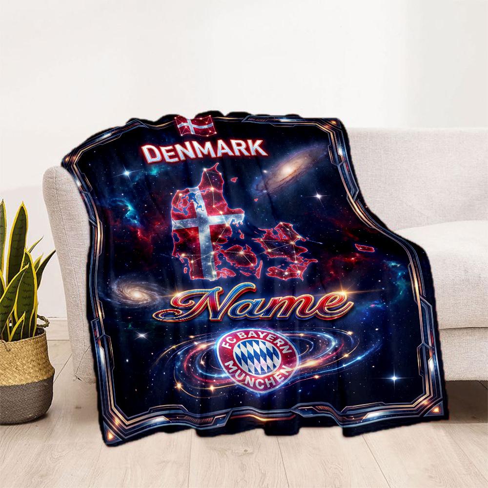 Denmark Football Dreams Customize Your Name Blanket Gift Customizable Blanket Durable Comfort Versatile for Couch Sofa Chair Office