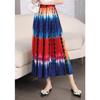Spring New Fashion Pleated Skirt Digital Printing Long Skirt Elastic Waist Supply Temperament Commuting