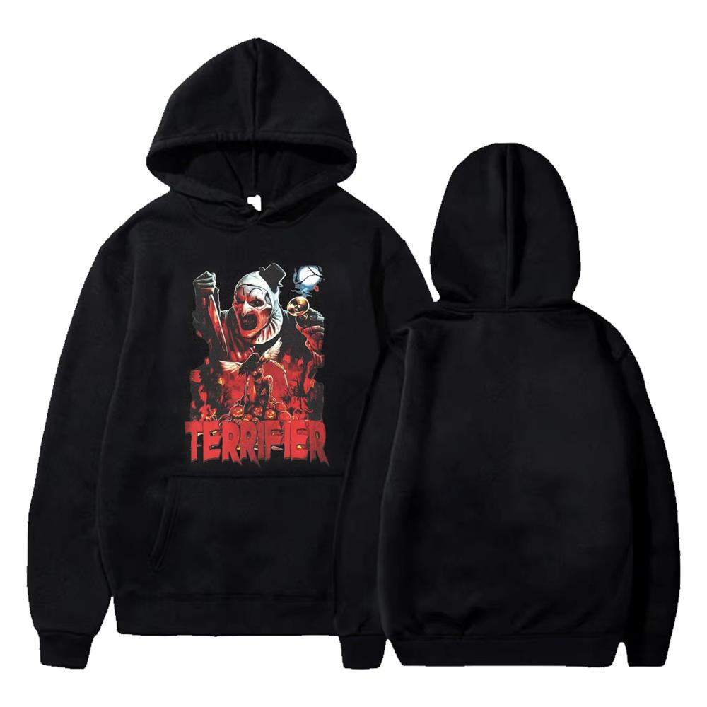 Art Crispies Terrifier Clown Hoodies Apparel Men Women Clothing Pullover Trendy Retro Horror Hoody Print Sweatshirt Top Oversize
