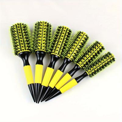 Yellow Aluminum Alloy Tube Bristle Nylon Needle Hair Curling Comb Women Hair Styling Tools