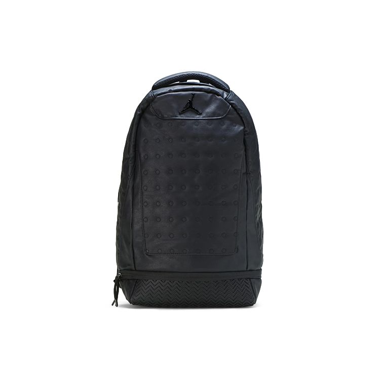 Jordan Air  13 Solid Color Simple Zipper Closure Large Capacity Polyester Basketball Backpack Unisex Backpack Black 9A1898-023 Black