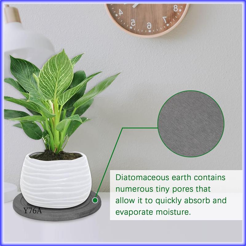 

Good-Plant Saucer Flower Pot Saucers For Pots Instant Dry Diatomaceous Earth Plant Drip Trays For Indoors Keeping сірий