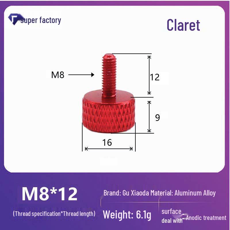 Knurled Aluminum Alloy Hand-Tightening Knob - M3M4M5M6M8 Sizes.