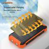 20,000mAh 5V 3A High-Power Solar Power Bank with Built-in Cables & 5W Wireless Charging