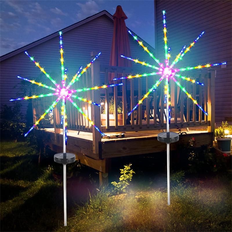 Solar Landscape Lights Outside Waterproof Solar Meteor Showers Light Remote Control Dimmable Timing for Garden Patio Yard Decor