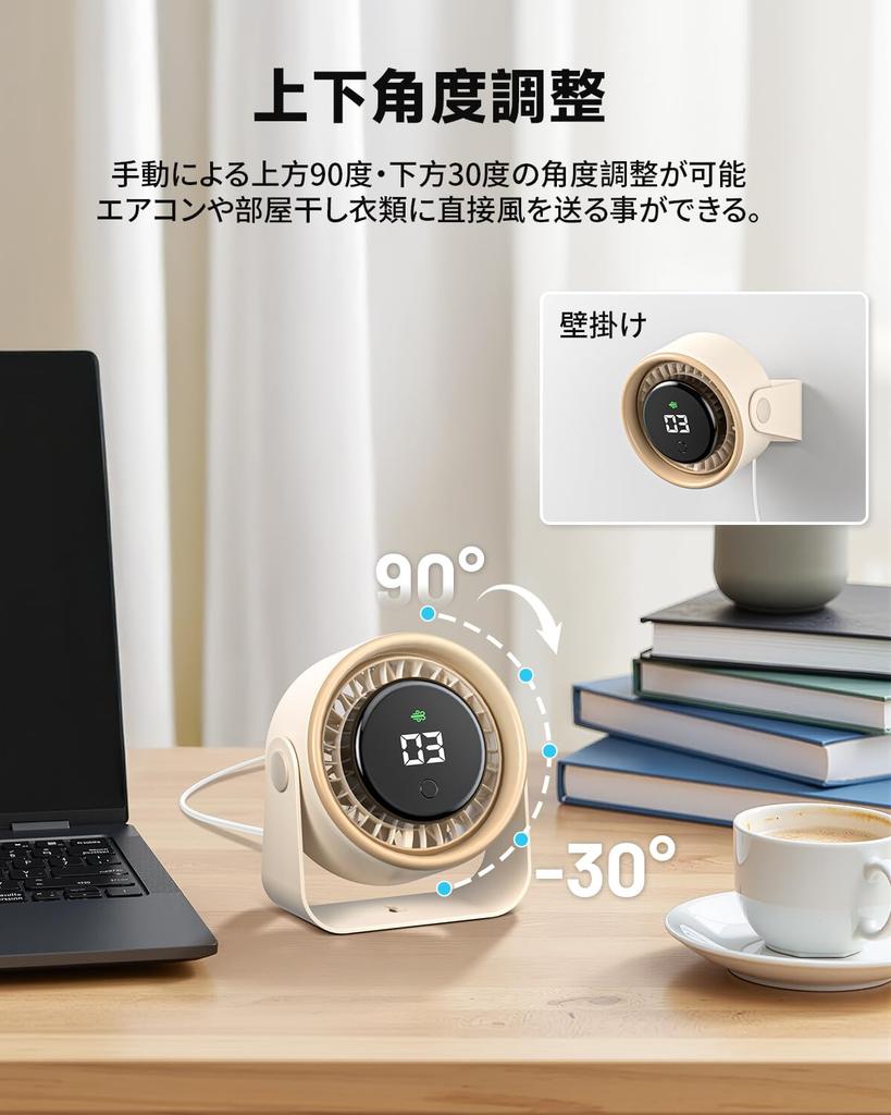 Small Desk USB DC Adjustable Suitable for Powerful Desk Airflow Ideal for Drying Air and Rainy Season Includes Japanese Instruction Manual Fan,