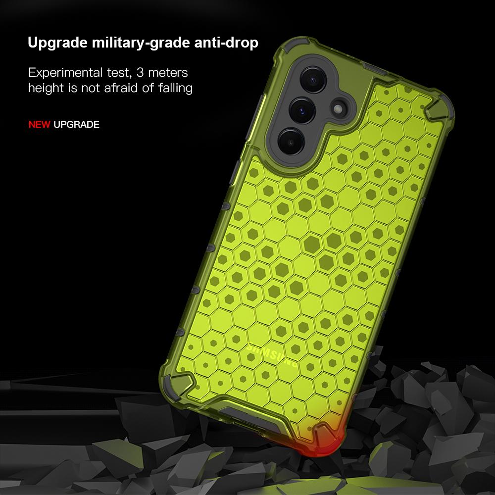 KEYSION Shockproof Armor Case for Samsung A56 5G A36 A26 A16 Silicone+PC Transparent Honeycomb Phone Cover for Galaxy A16 A56 5G
