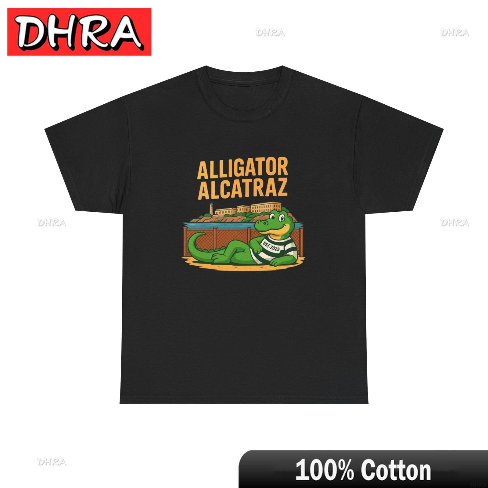 Alligator Alcatraz Funny Graphic TShirt Unisex Heavy Cotton Tee Retro Casual Tops Minimalist Hipster Artistic Clothing TShirt S