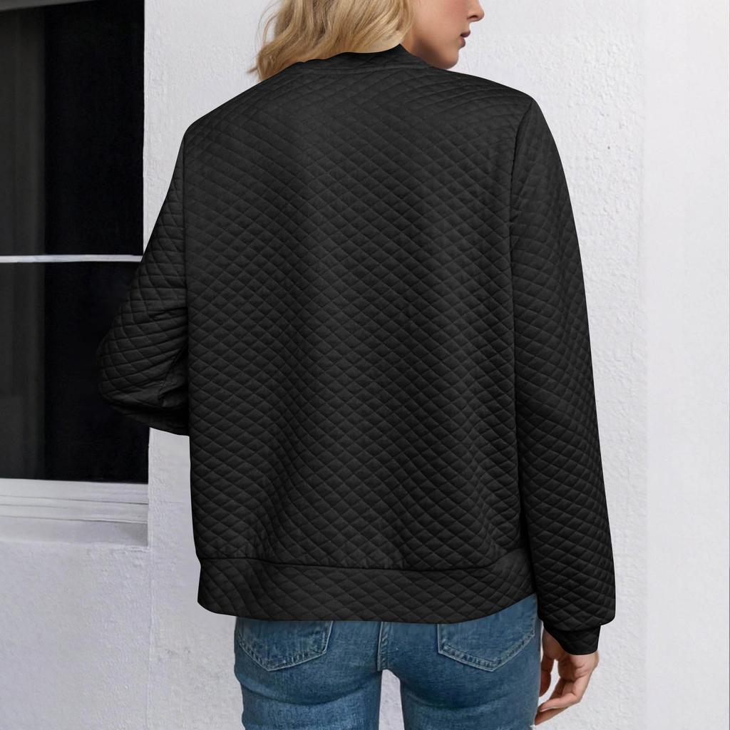 Women's Loose Comfortable Casual Fashionable Zipper Jacket Solid Color Jacket