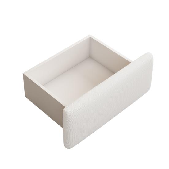 Double Bed 140x200cm Upholstered Bed Platform Without Headboard with Hydraulic Storage And 2 Drawers White