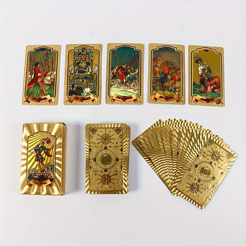 Casual Party Game Waterproof Plastic Colorful Printed gold Gold Stamping Tarot Board Game Cards