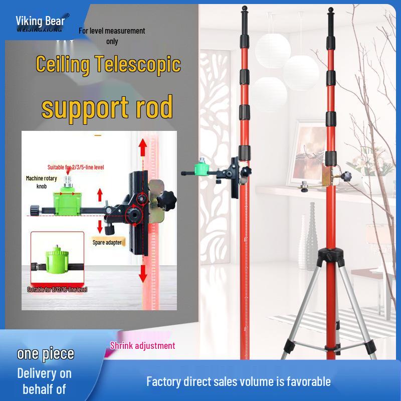 Telescopic Ceiling Support Rod with Infrared Leveling Tripod