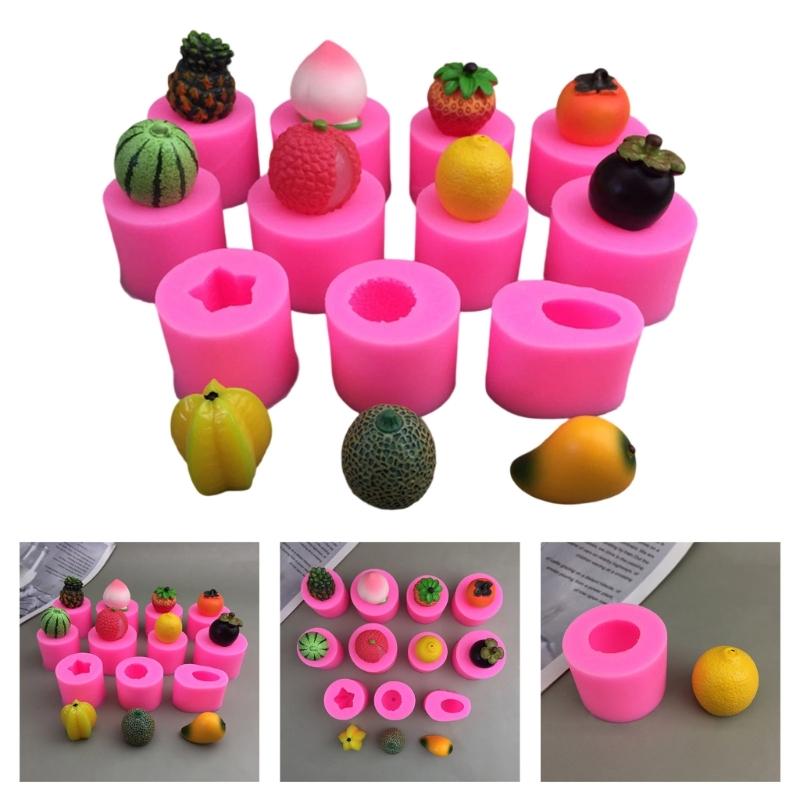 11Pz Stampi Professionali in Silicone a Forma di Frutta per Decorazione Torta Vaschetta per Ghiaccio Strumento per Dessert Facili da Pulire Facili da Sformare