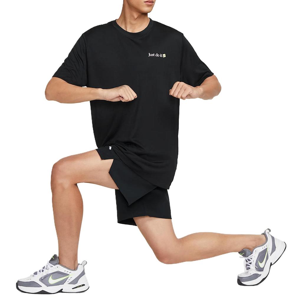 Nike Dri-Fit Letter Print Cartoon Anime Pattern Quick-Dry Training Knit Crew Neck Short Sleeve T-Shirt Men Tops Black FZ8045-010