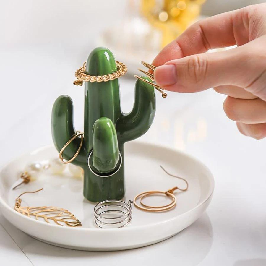 Nordic Ceramic Gold Plating Small Jewelry Dish Earrings Necklace Ring Storage Plates Fruit Dessert Display Bowl Decoration Tray