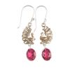 Pink Tourmaline Gemstone 925 Sterling Silver Jewelry Handmade Hook Earrings 1.8" EE-88-18