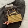 Luxury Gold Women Party Evening Bag for Women Metal Handle Clutch Handbag Purse Chain Shoulder Crossbody Mini Box Bags