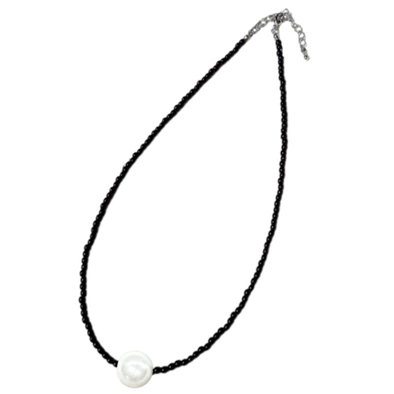 Elegant Bowknot Necklace Pearls Beads Heart Pendant Clavicle Chain French Style Collarbone Chains for Women Girls