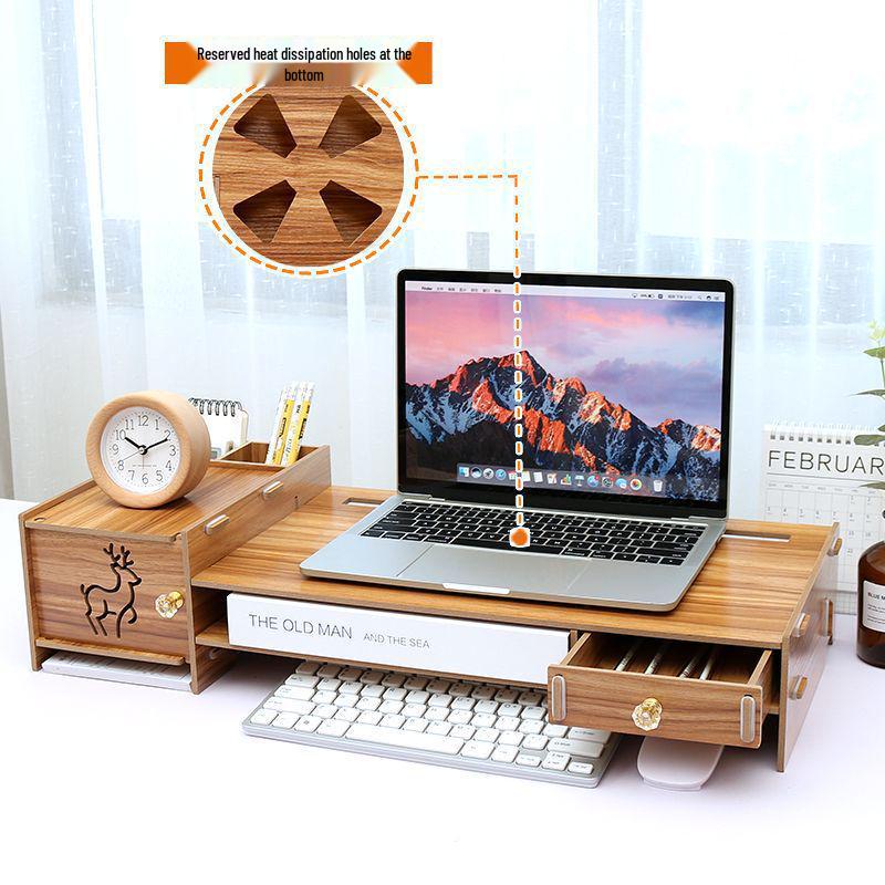 Ergonomic Laptop Cooling Stand with Storage