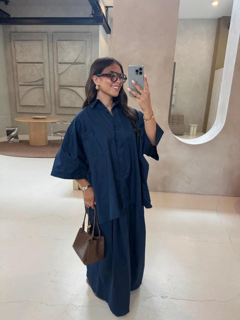 2025 Summer Yellow Pleated Women's Casual Shirt and Loose Pants Set - European and American Design.