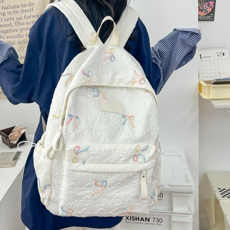 Women's Large Capacity Backpack Bow Commuter Student Schoolbag